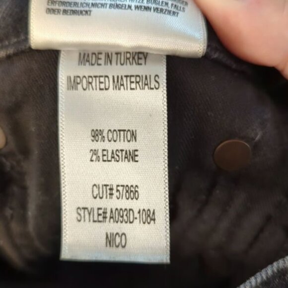 Agolde Nico High Rise black button-fly jeans slim distressed women's size 25" - Picture 7 of 7